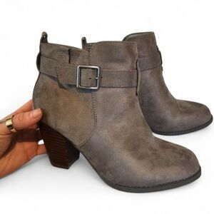 Torrid Taupe Ankle Boots with Buckle Detail